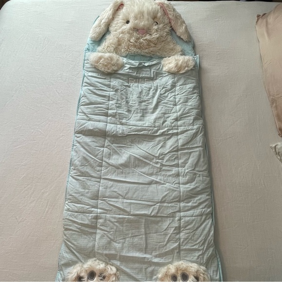 Shaggy Head Bunny Sleeping Bag Pottery Barn Kids “Riley” - Picture 2 of 16